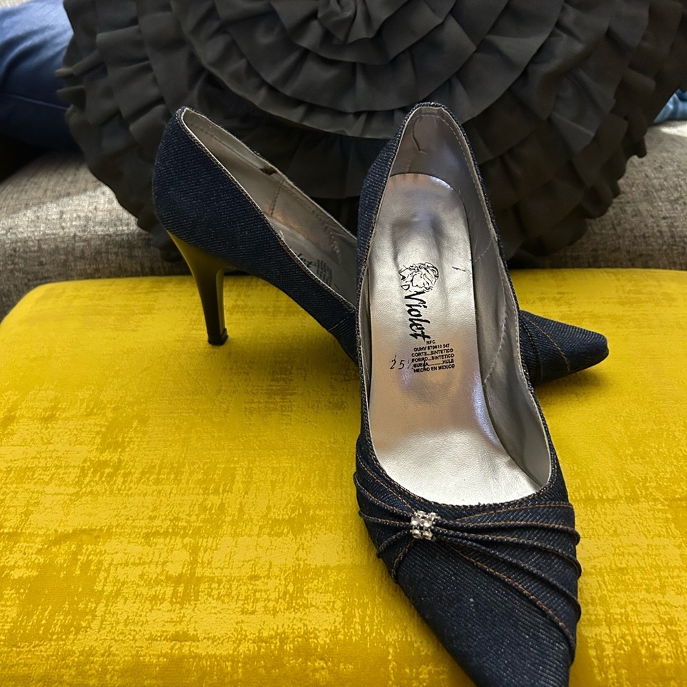 Weird Denim high heels